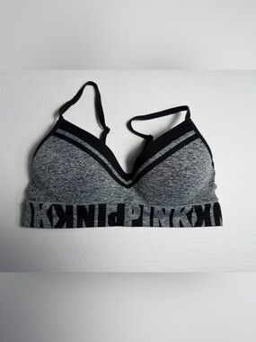 PINK Victoria's Secret Gray Seamless Bralette with Black Trim
